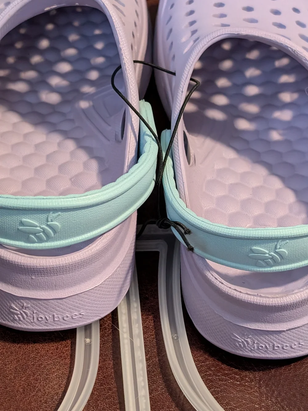 Kids' Lavender Slip-On Sandal with Blue Heel Strap Joybees Size J1 NWT